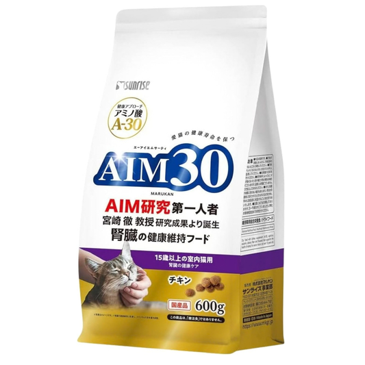 AIM30 Cat Food Indoor Senior 15+ 600g Chicken — front packaging